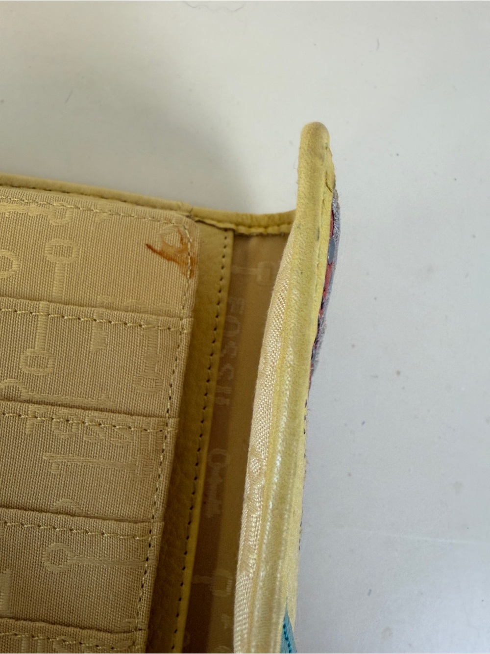 Fossil Yellow Wallet with Multicolor Chevron Flap - Picture 3 of 10